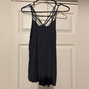 American Eagle Outfitters Soft & Sexy Slub Gray Strappy Top
